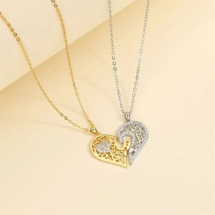 Collier d'Amitié Coeur Séparable Argent-Or