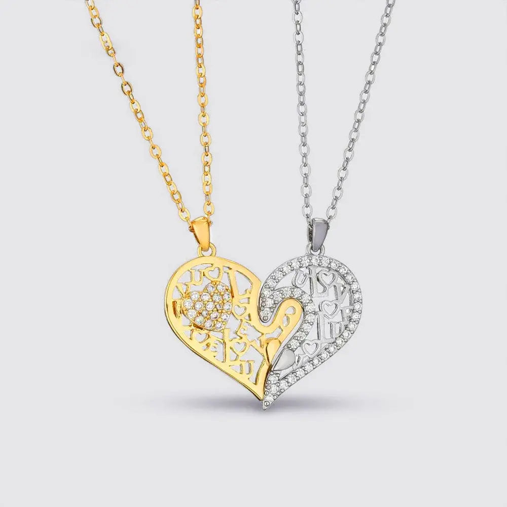 Collier d'Amitié Coeur Séparable Argent-Or