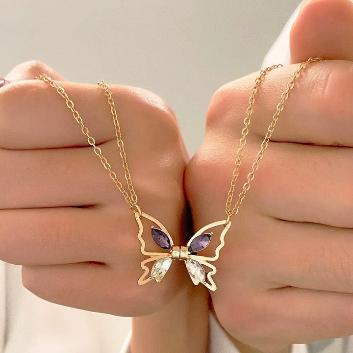 Collier Meilleure Amies Papillon