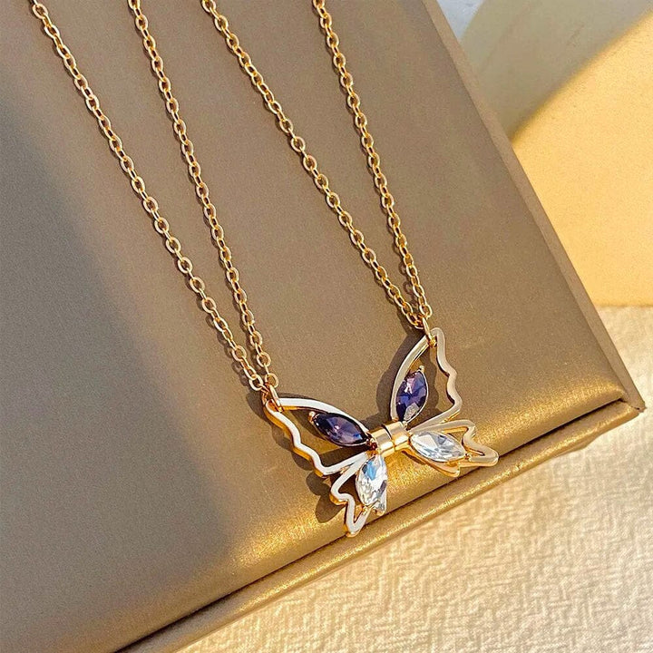 Collier Meilleure Amies Papillon
