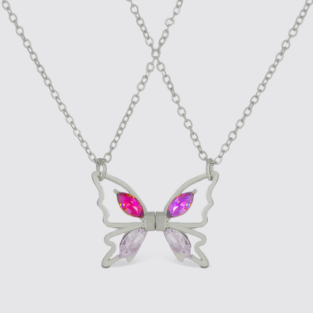 Collier Meilleure Amies Papillon Argent