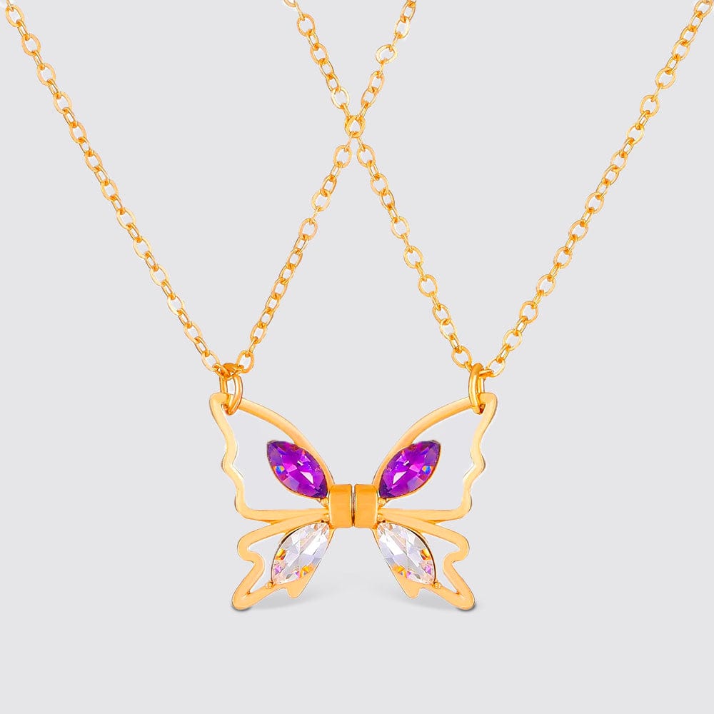 Collier Meilleure Amies Papillon Or