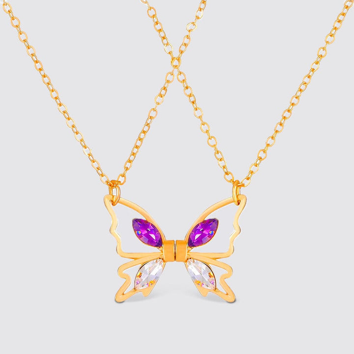 Collier Meilleure Amies Papillon Or