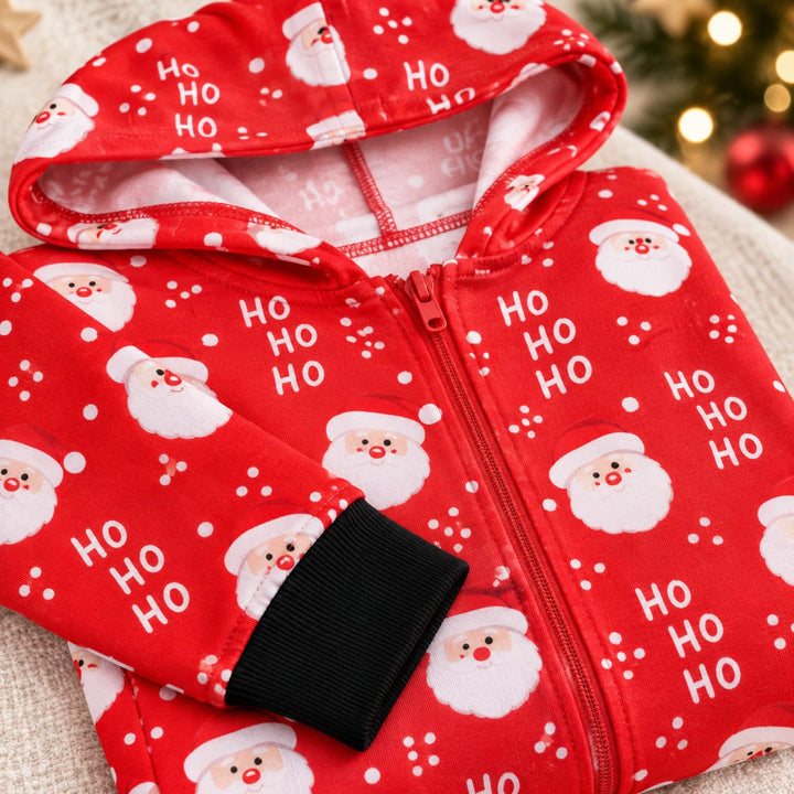 Weihnachtsoverall für die Familie - Rentierkapuze