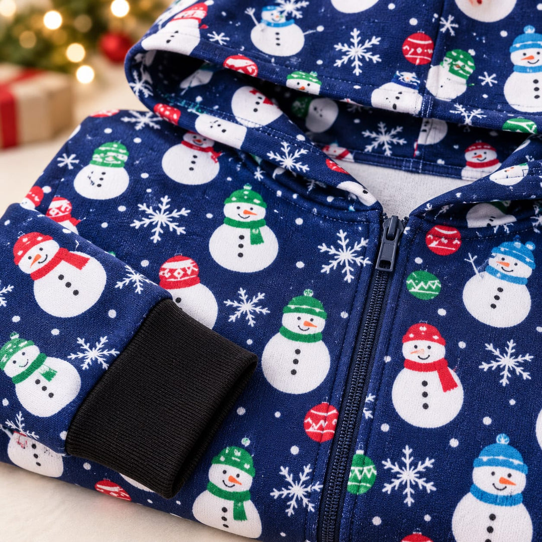 Weihnachts-Jumpsuit für die Familie - Blau