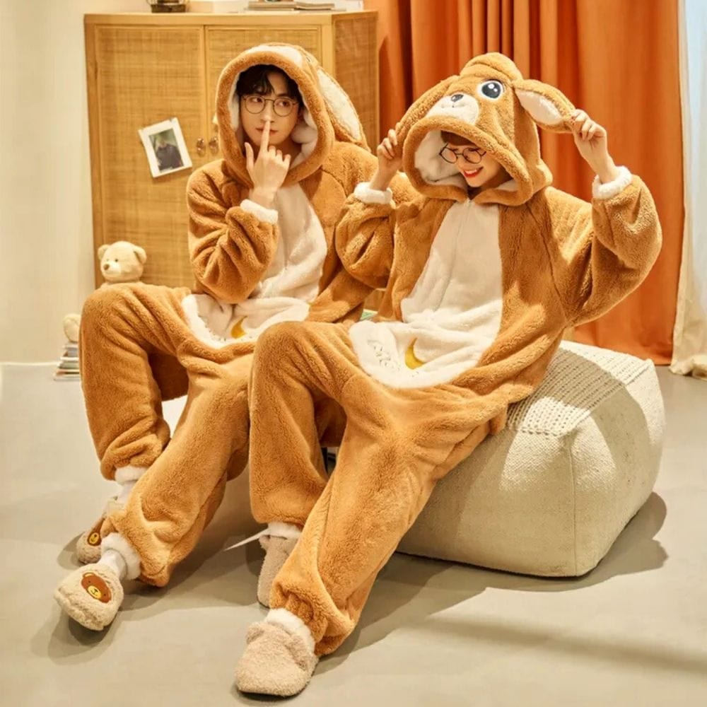 Duo Pyjama Homme Femme Jaune / Femme-M