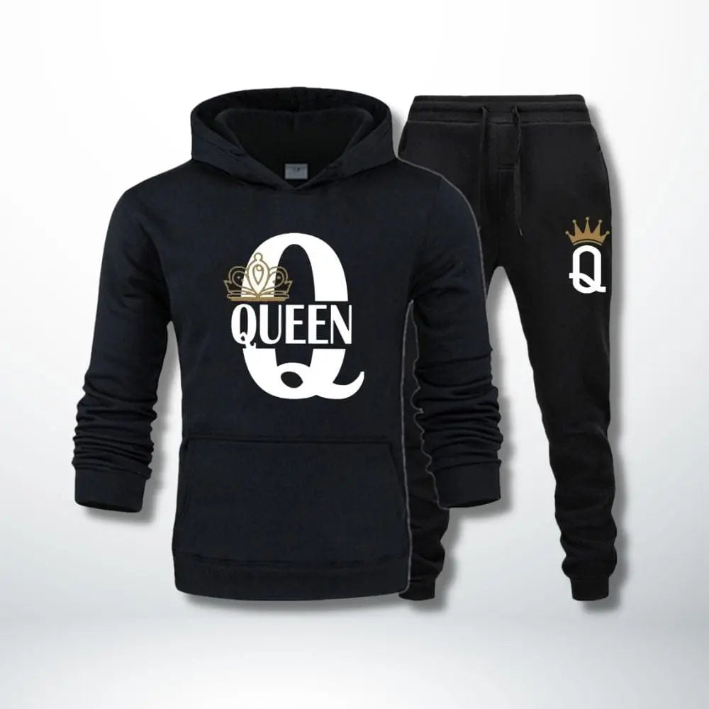 Ensemble Couple King Queen Queen-Noir / S