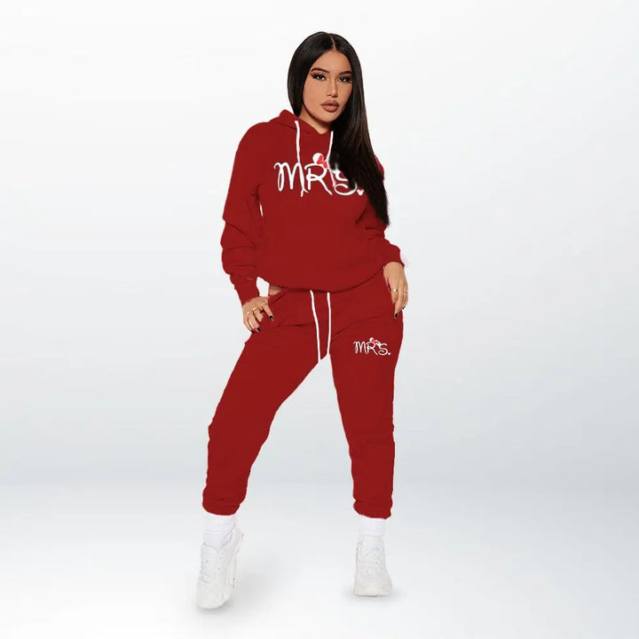 Ensemble Jogging Couple Rouge-Mrs / S