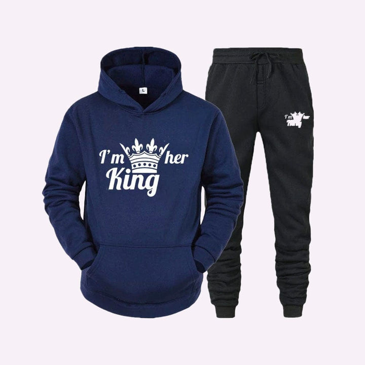 Ensemble King Queen Bleu Marine / King / S