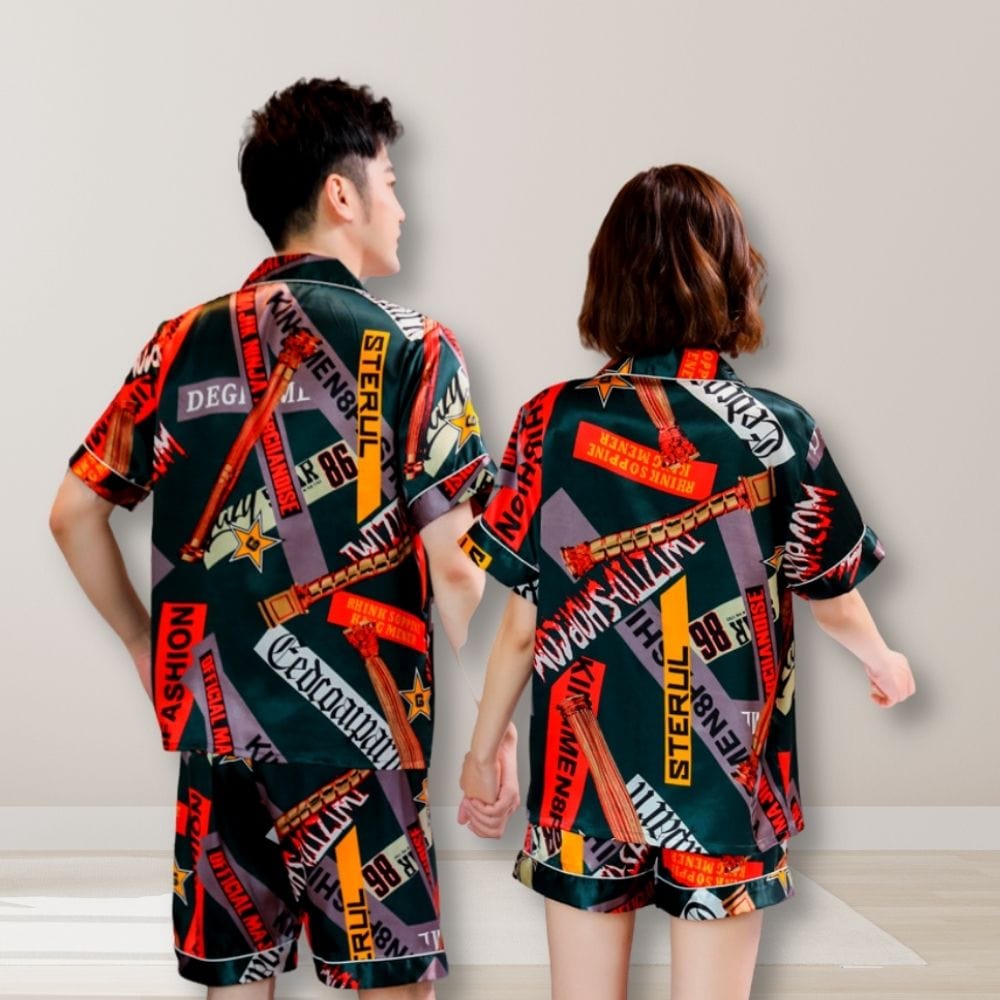 Ensemble Pyjama Couple Classe (Satin)