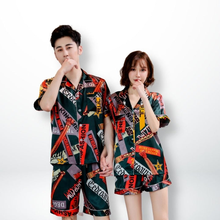 Ensemble Pyjama Couple Classe (Satin)