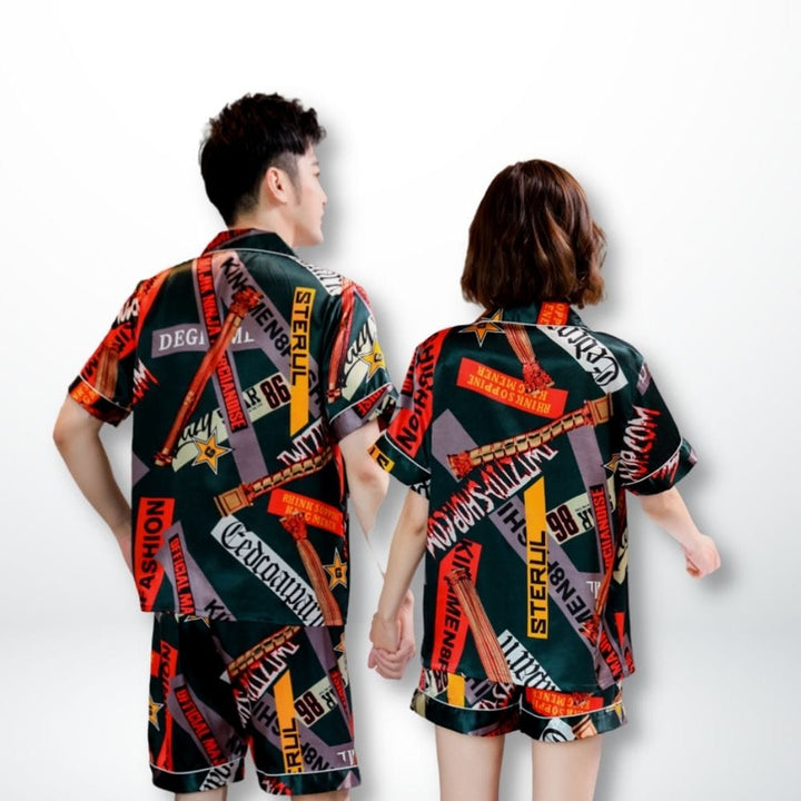 Ensemble Pyjama Couple Classe (Satin)