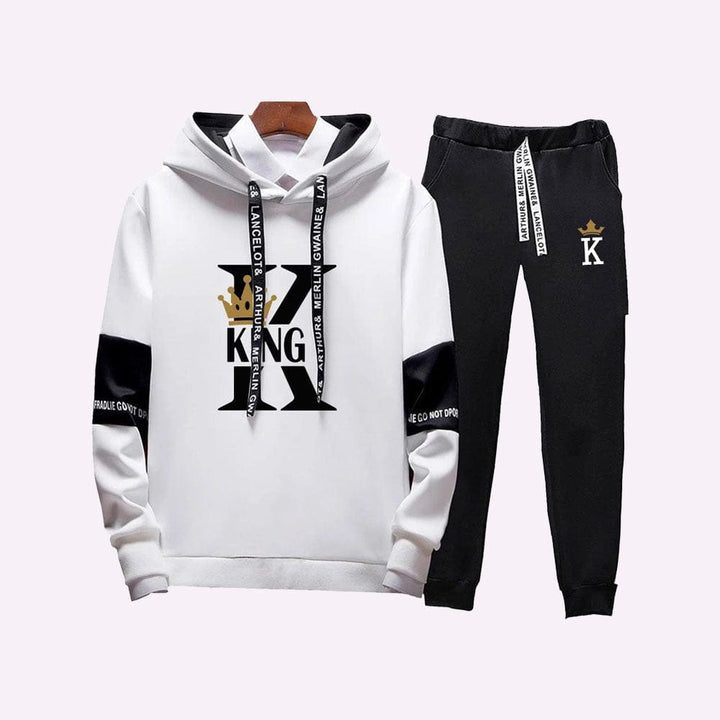 Ensemble Survêtement Couple Blanc Noir / King / S