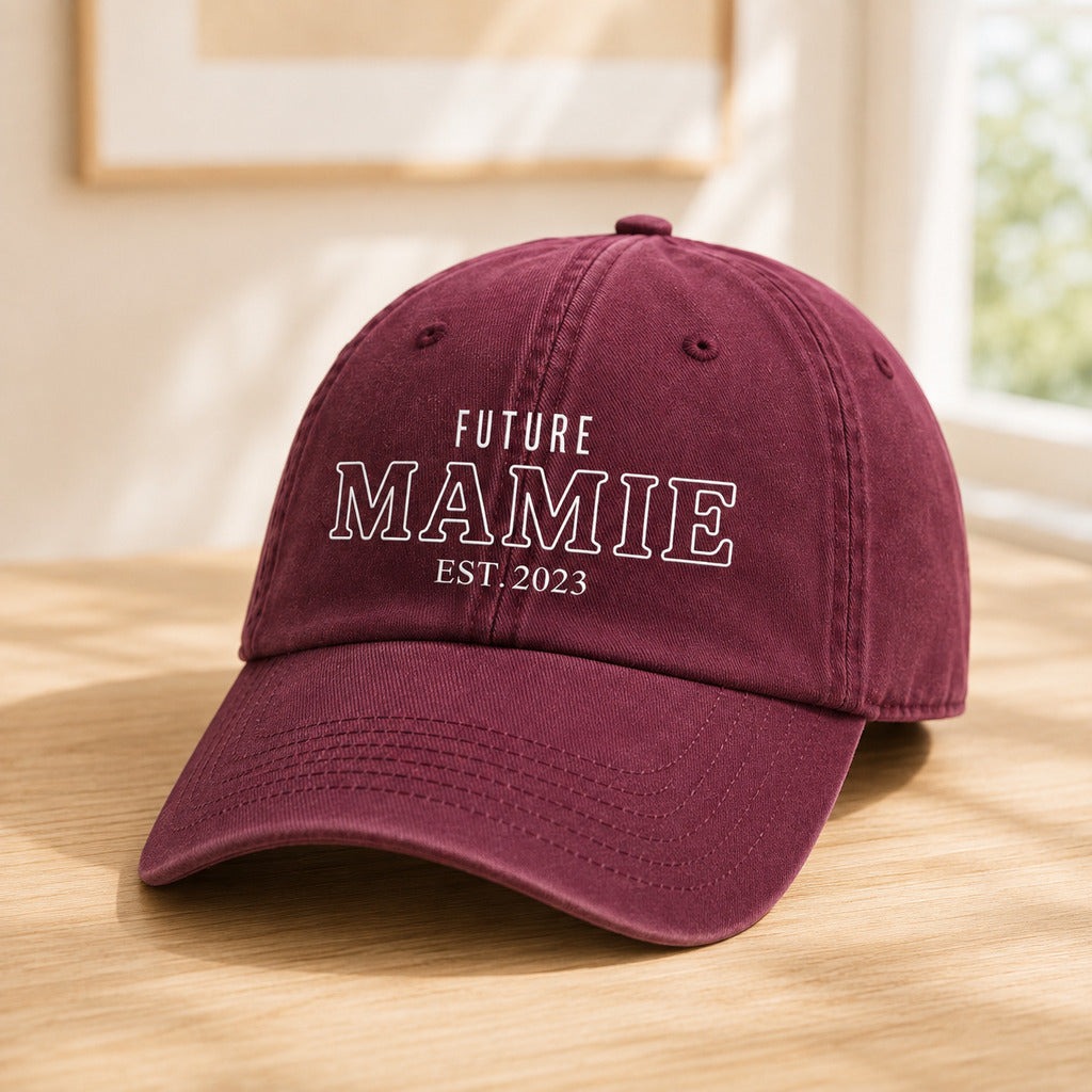 Casquette Future Mamie rouge – détail broderie
