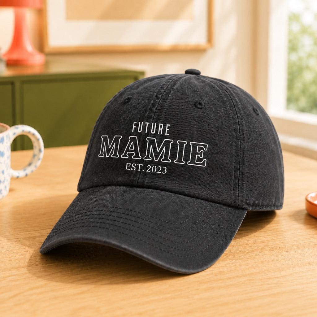 Casquette Future Mamie noire – détail broderie