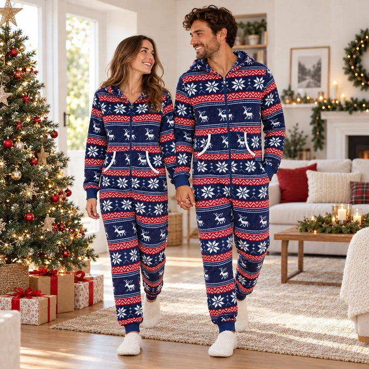 Weihnachts-Onesie für die Familie - Schneeflocken