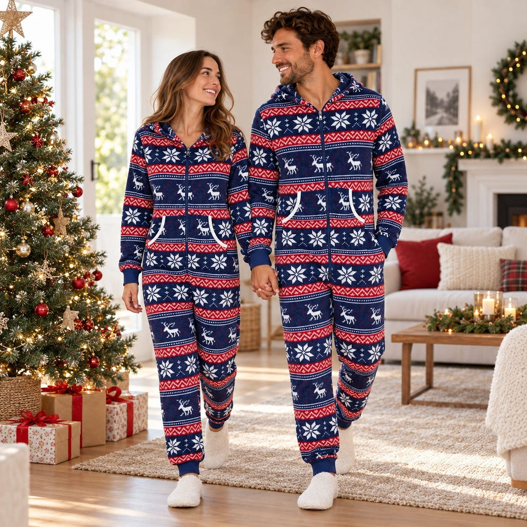 Weihnachts-Onesie für die Familie - Schneeflocken