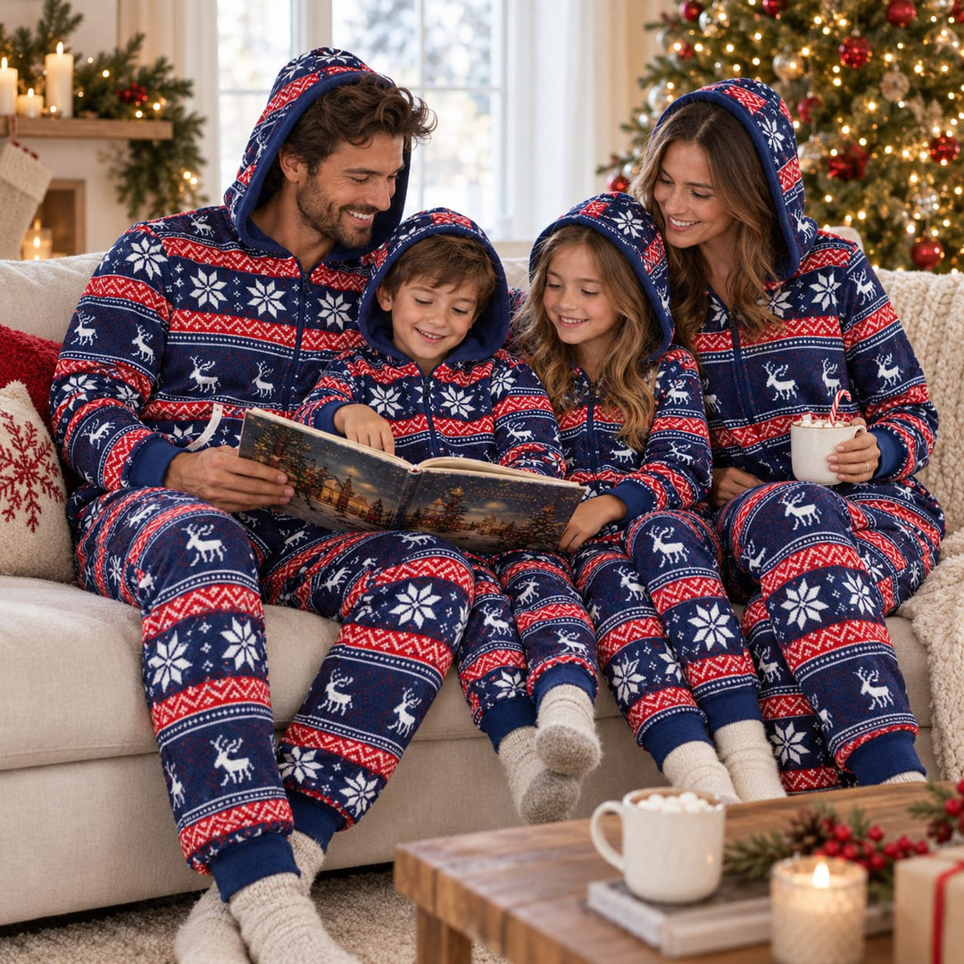 Weihnachts-Onesie für die Familie - Schneeflocken