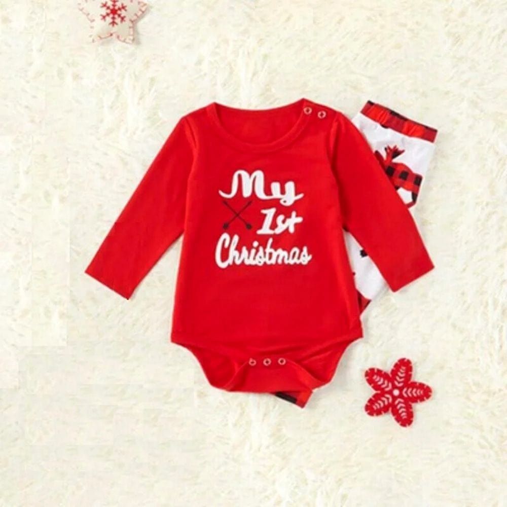 Kit Pyjama Noël Famille Blanc / Bébé 3-6M