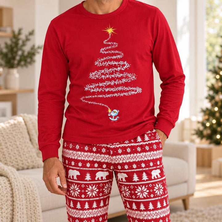 Matching Christmas Pyjamas in Rot oder Marineblau
