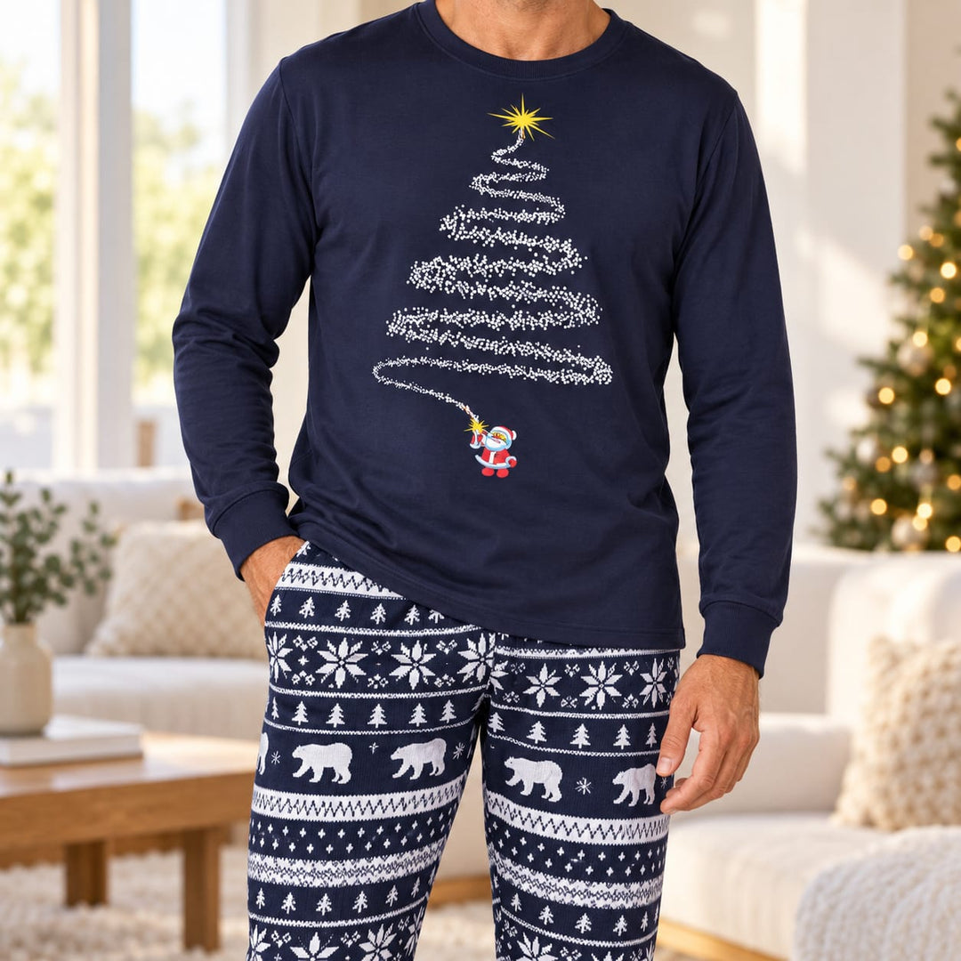 Matching Christmas Pyjamas in Rot oder Marineblau