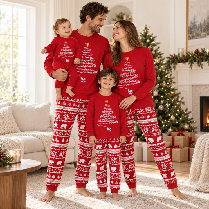 Matching Christmas Pyjamas in Rot oder Marineblau – Rot / Kinder – 10 Jahre