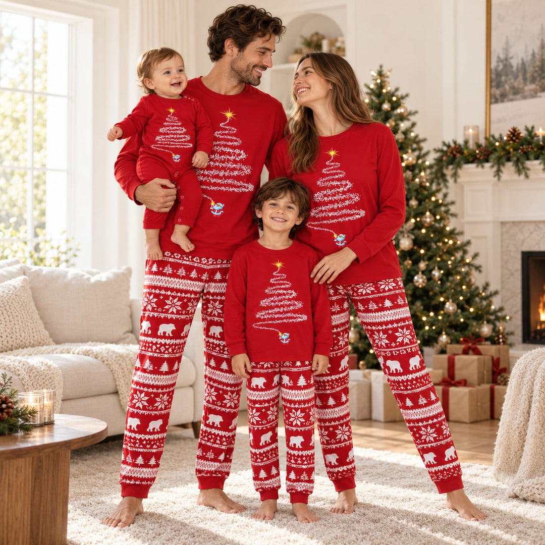 Matching Christmas Pyjamas in Rot oder Marineblau – Rot / Kinder – 10 Jahre