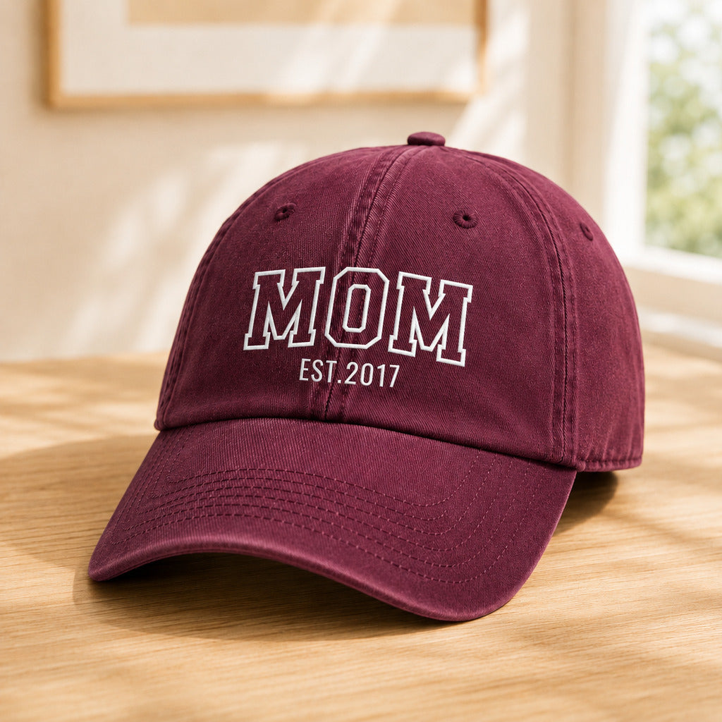 Casquette MOM rouge – broderie