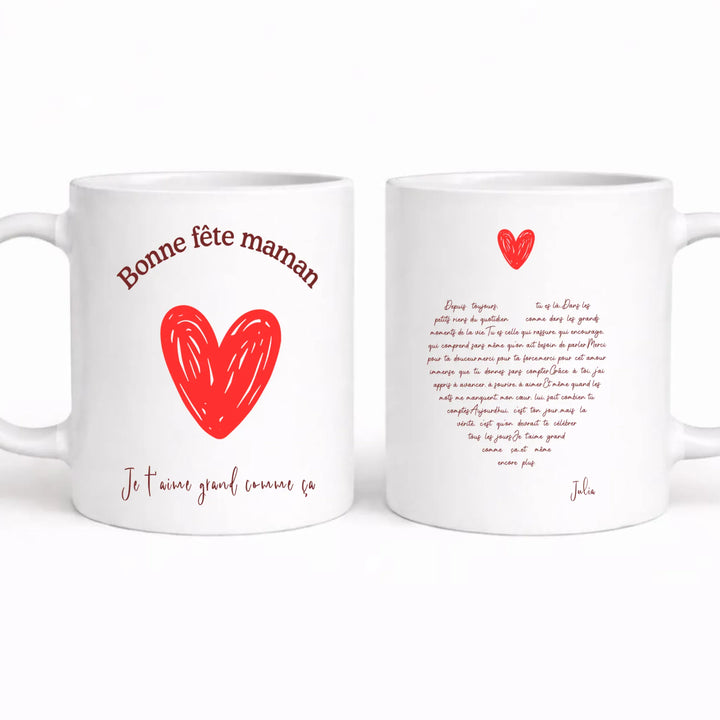 Mug bonne fête maman Mug 325ml Gelato Double / Blanc / 325ml
