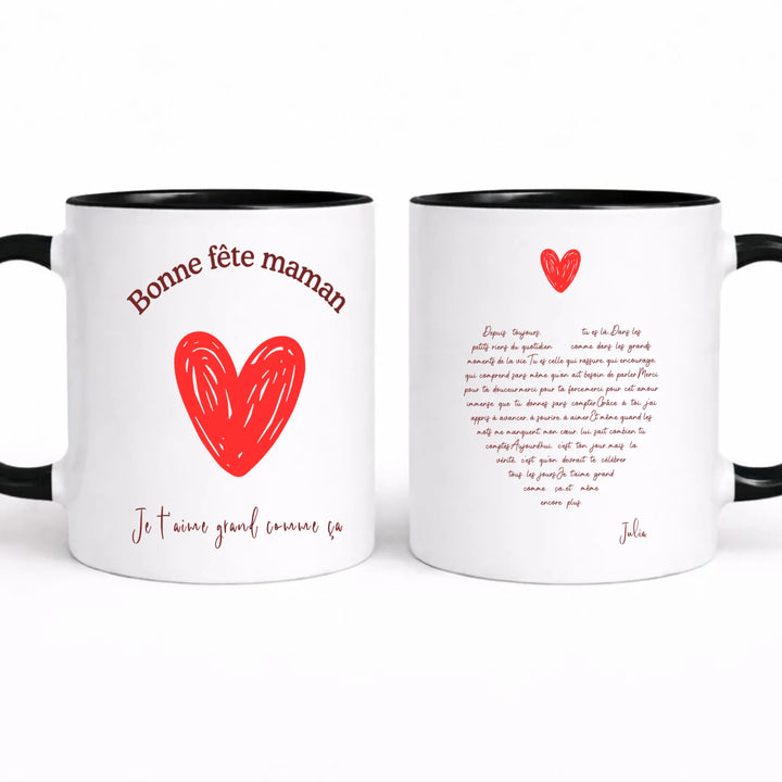 Mug bonne fête maman Mug 325ml Gelato Double / Noir / 325ml
