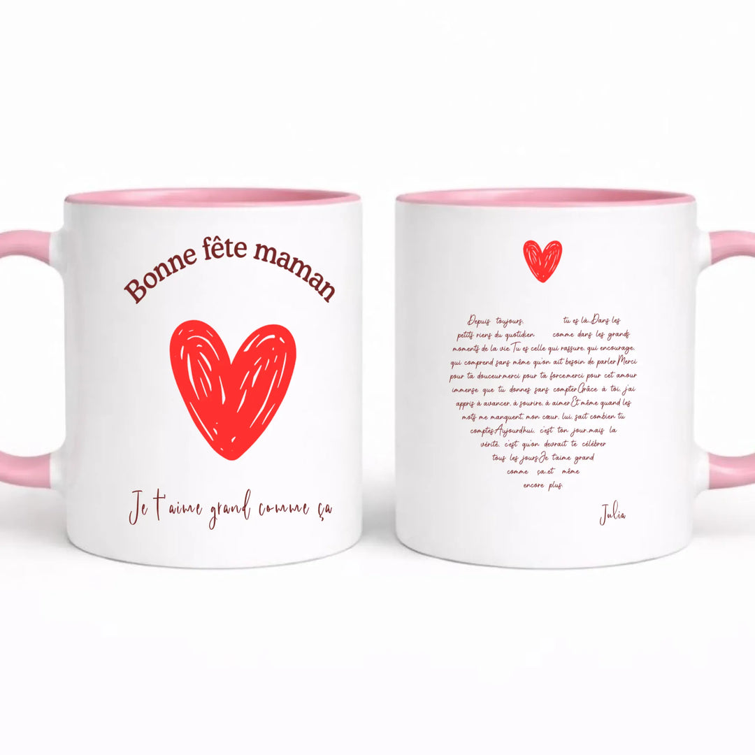 Mug bonne fête maman Mug 325ml Gelato Double / Rose / 325ml