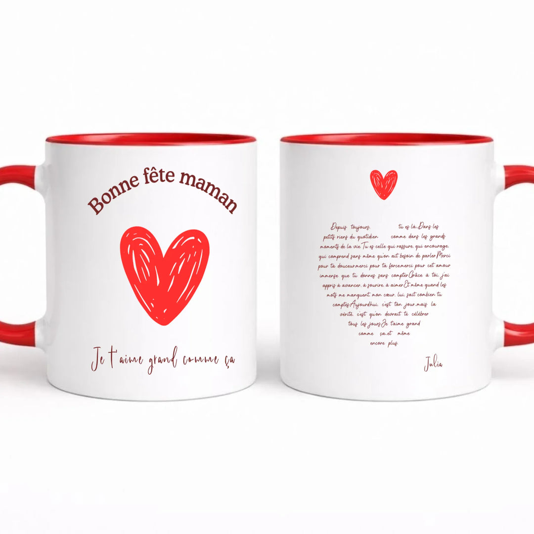 Mug bonne fête maman Mug 325ml Gelato Double / Rouge / 325ml