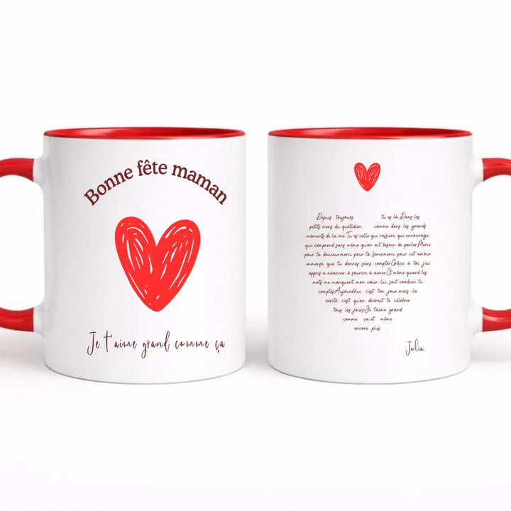 Mug bonne fête maman Mug 325ml Gelato Double / Rouge / 325ml