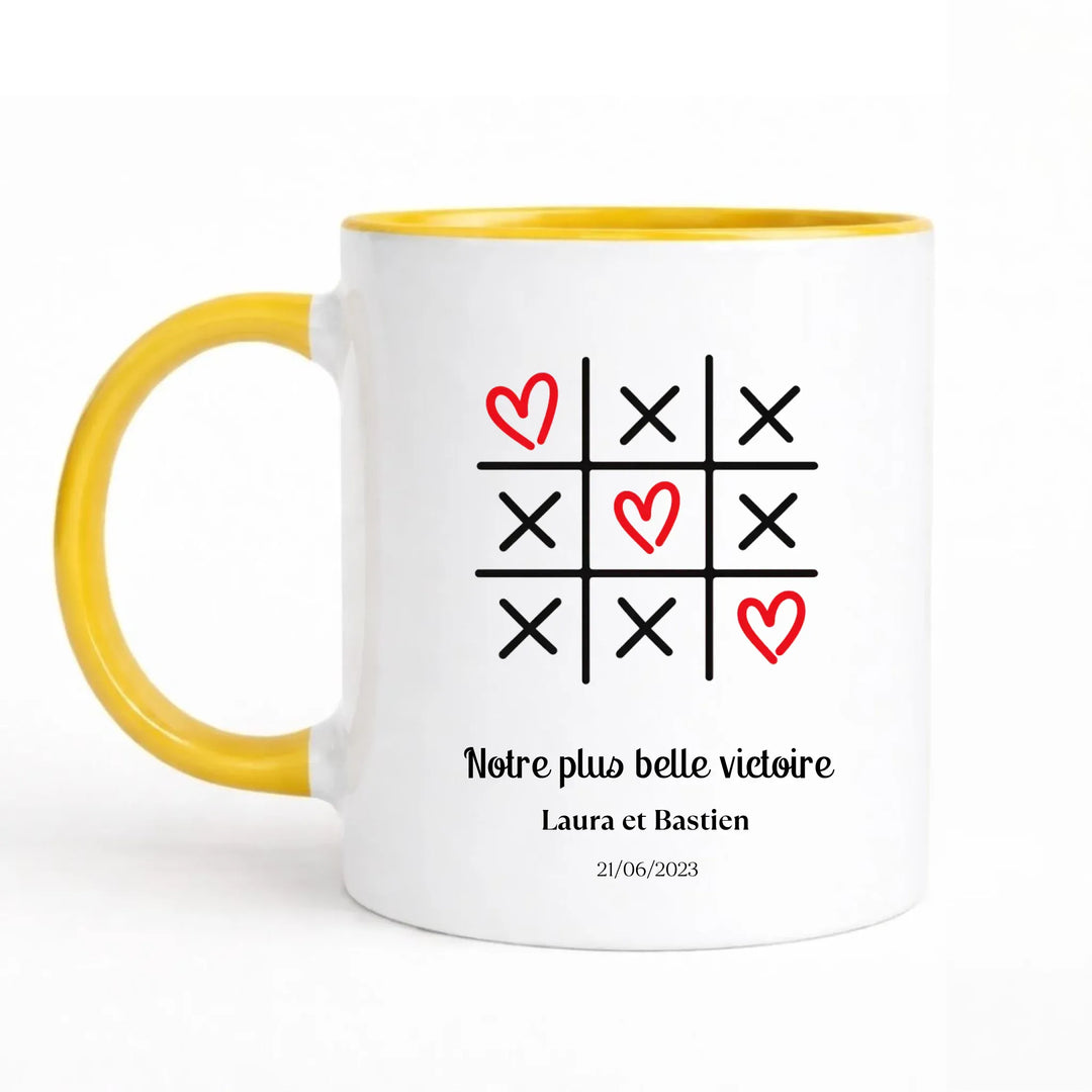 Mug Morpion Couple Jaune / 325ml