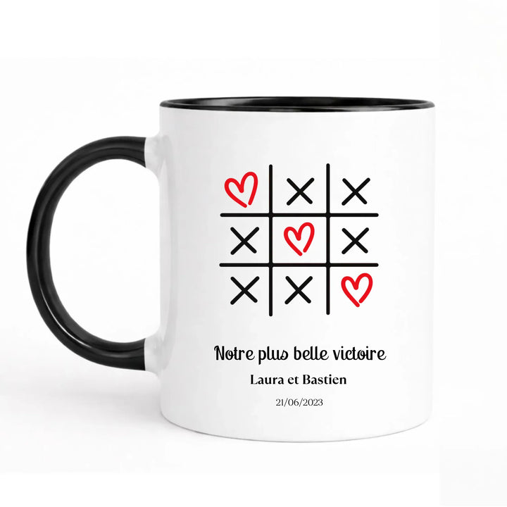 Mug Morpion Couple Noir / 325ml