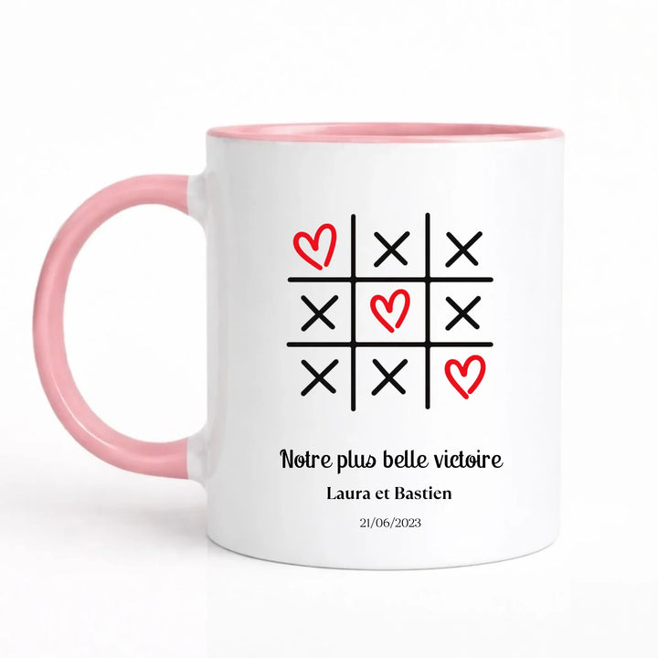 Mug Morpion Couple Rose / 325ml