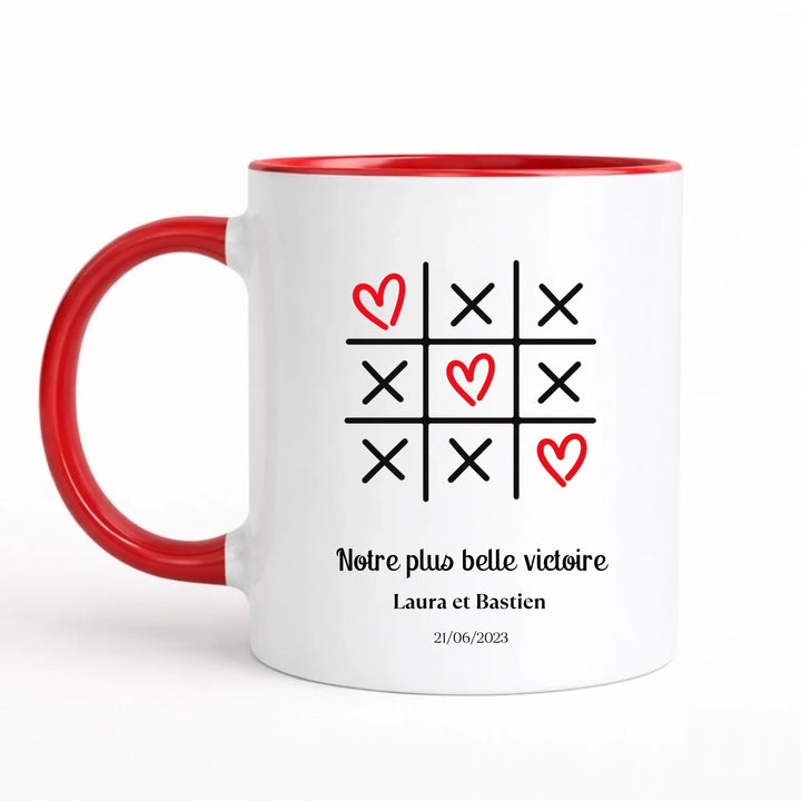 Mug Morpion Couple Rouge / 325ml