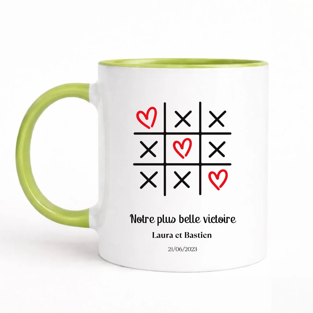 Mug Morpion Couple Vert / 325ml