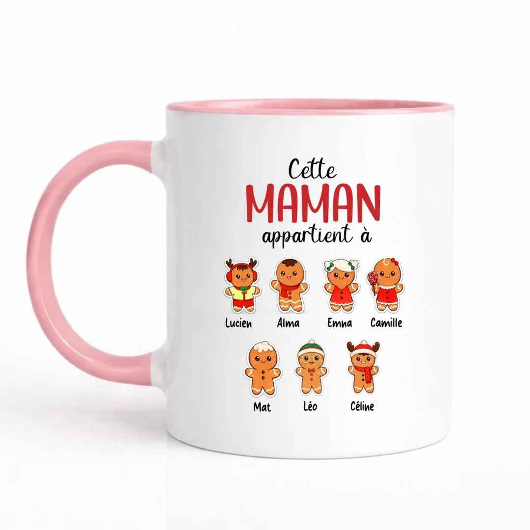 Mug de Noel pour les mamans personnalisé | Cette maman appartient à