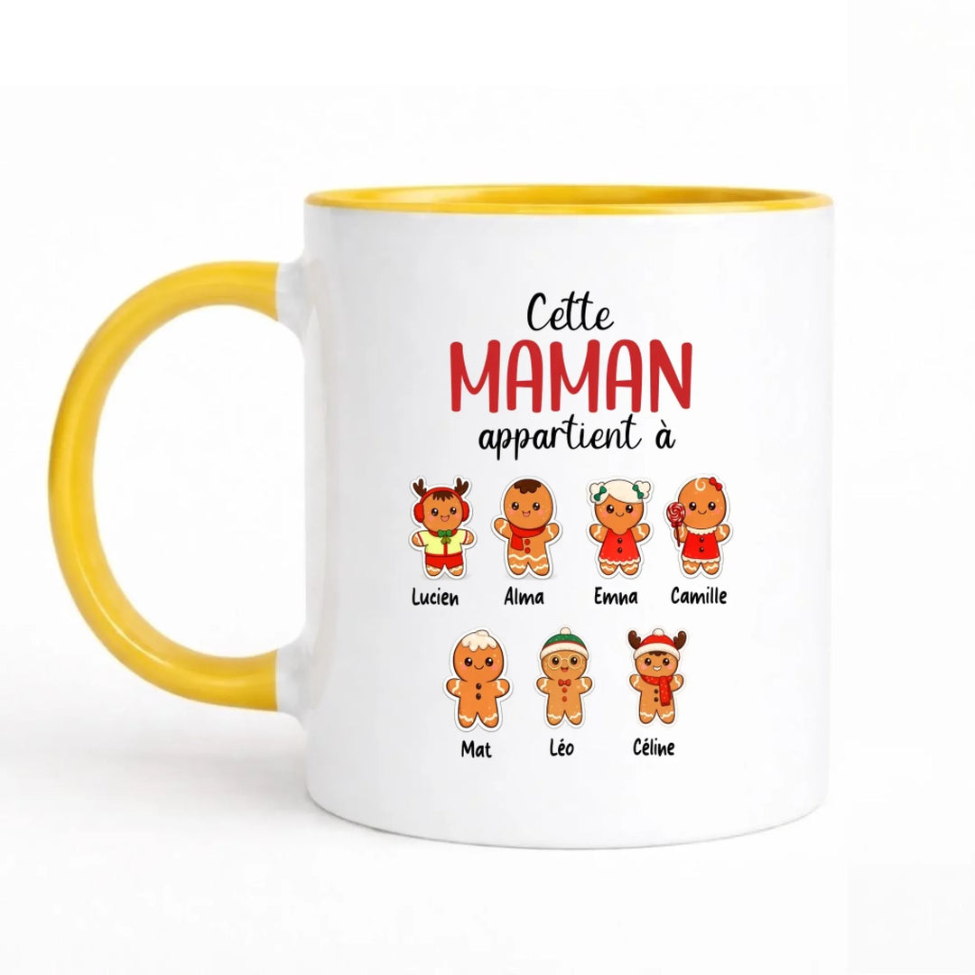 Mug de Noel pour les mamans personnalisé | Cette maman appartient à