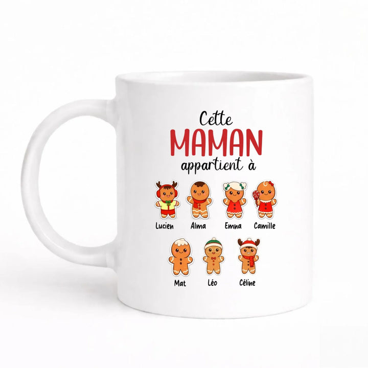 Mug de Noel pour les mamans personnalisé | Cette maman appartient à