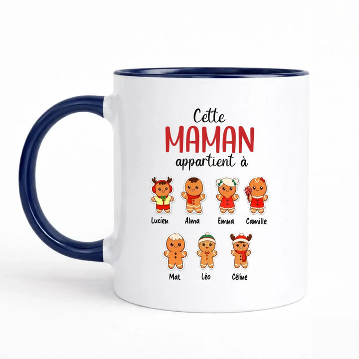 Mug de Noel pour les mamans personnalisé | Cette maman appartient à
