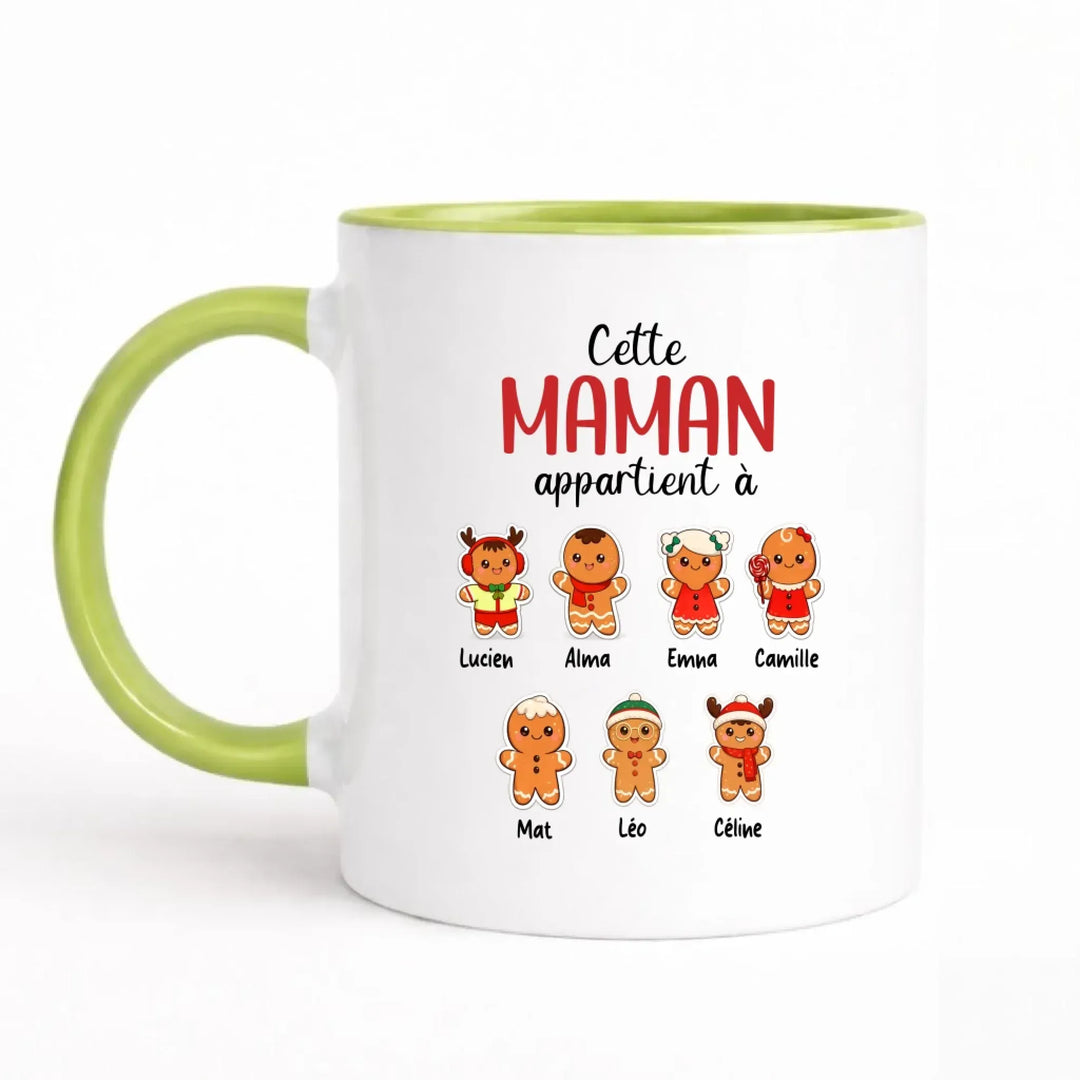 Mug de Noel pour les mamans personnalisé | Cette maman appartient à
