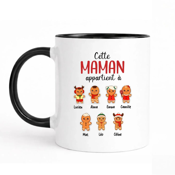 Mug de Noel pour les mamans personnalisé | Cette maman appartient à