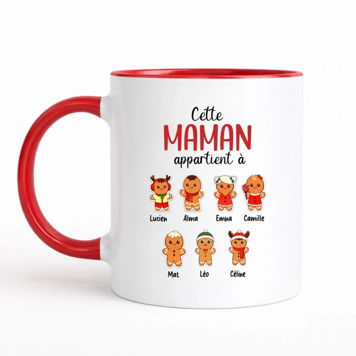 Mug de Noel pour les mamans personnalisé | Cette maman appartient à