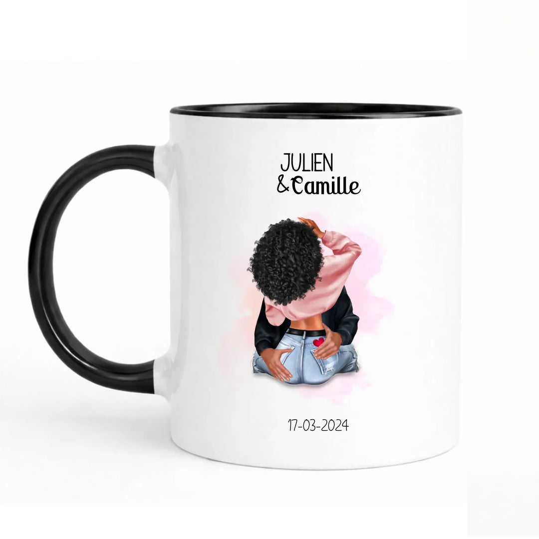 Mug Couple amoureux Mug 325ml Sans Perspective | Style 1 / Noir / 325ml