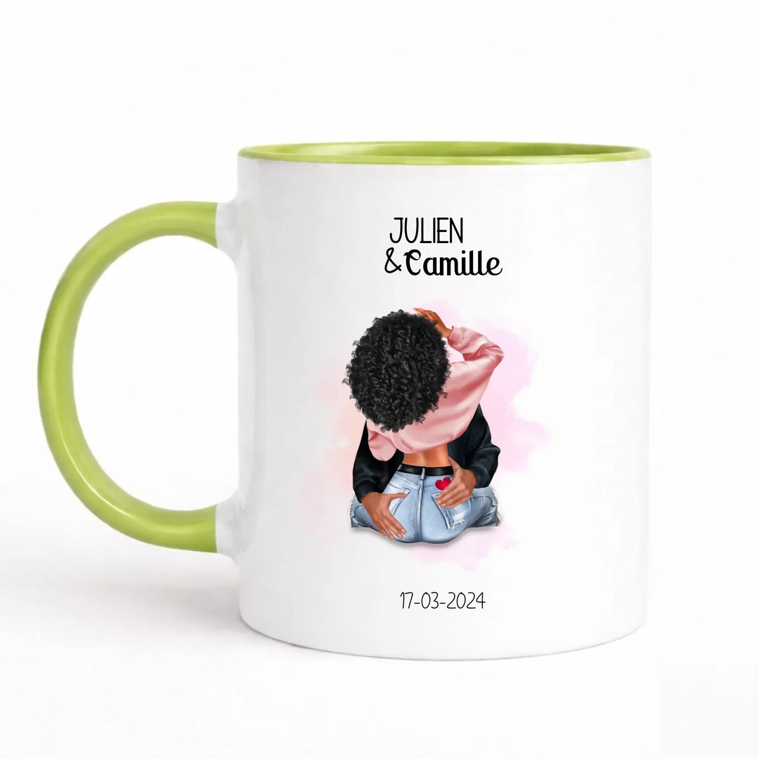 Mug Couple amoureux Mug 325ml Sans Perspective | Style 1 / Vert / 325ml