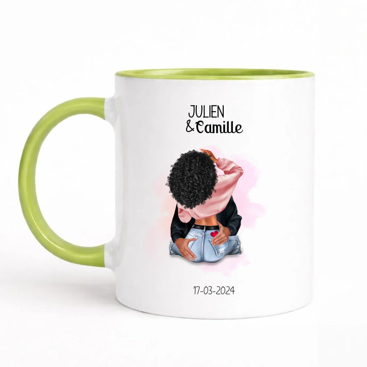 Mug Couple amoureux Mug 325ml Sans Perspective | Style 1 / Vert / 325ml