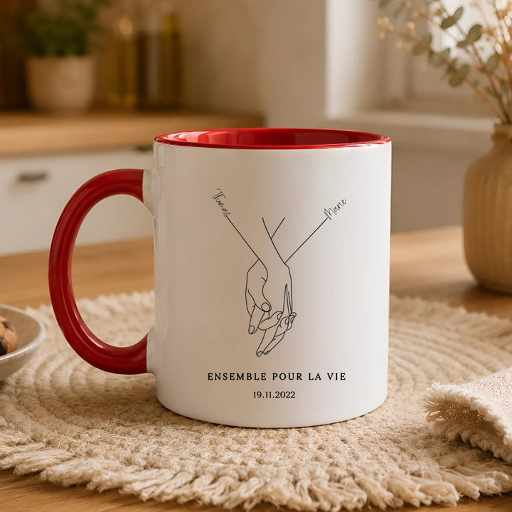 Mug mains Enlacé minimaliste