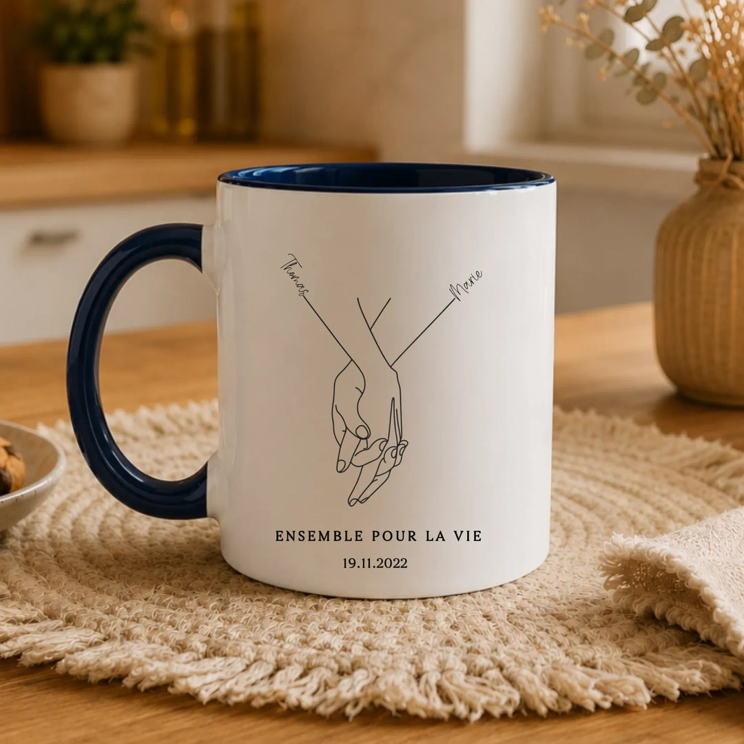 Mug mains Enlacé minimaliste